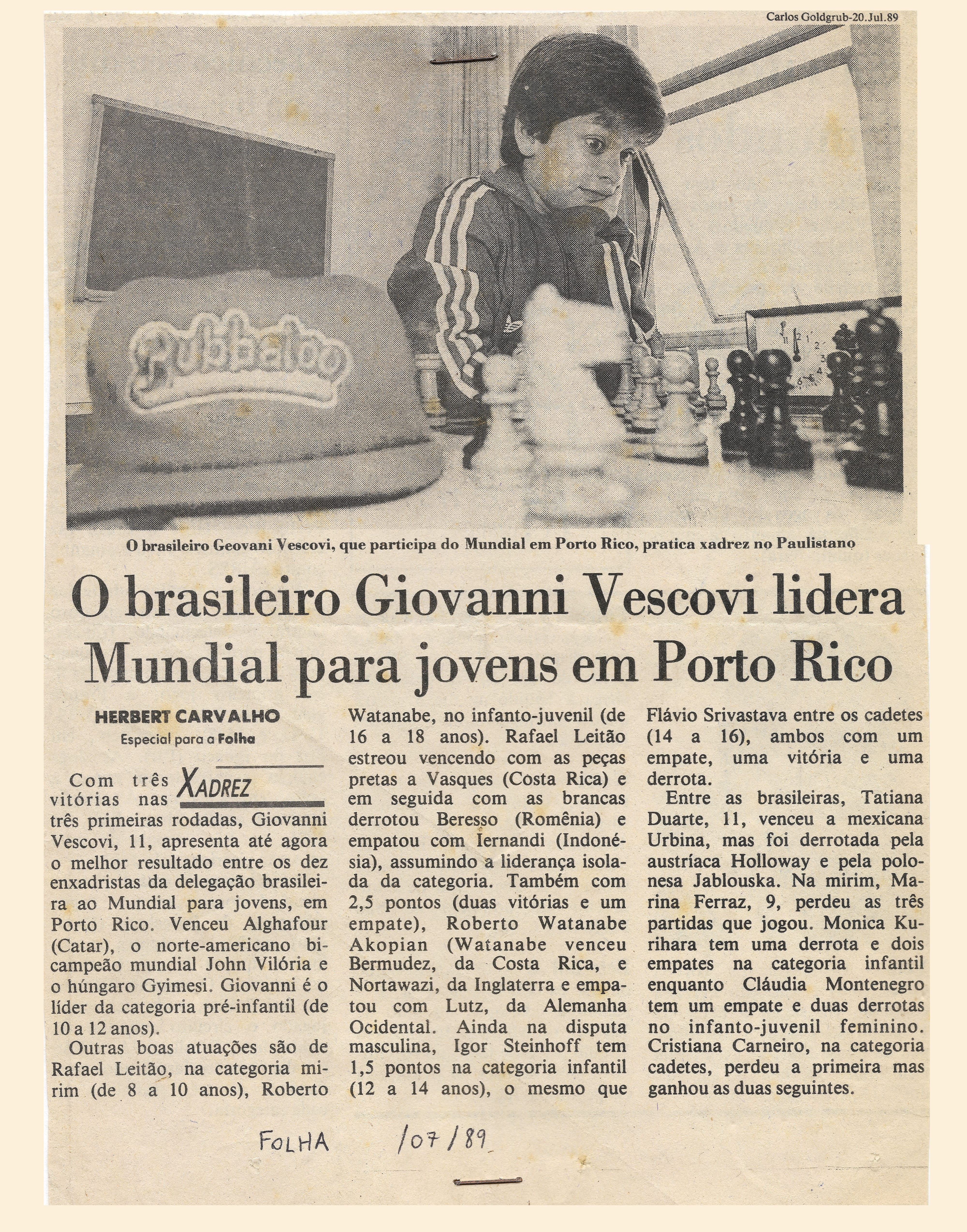 Grandes Enxadristas Brasileiros: Giovanni Vescovi